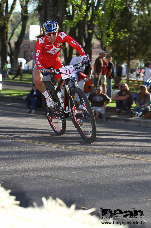 Rebecca Rush brought her endurance strength out to play during the womens crit at the whiskey